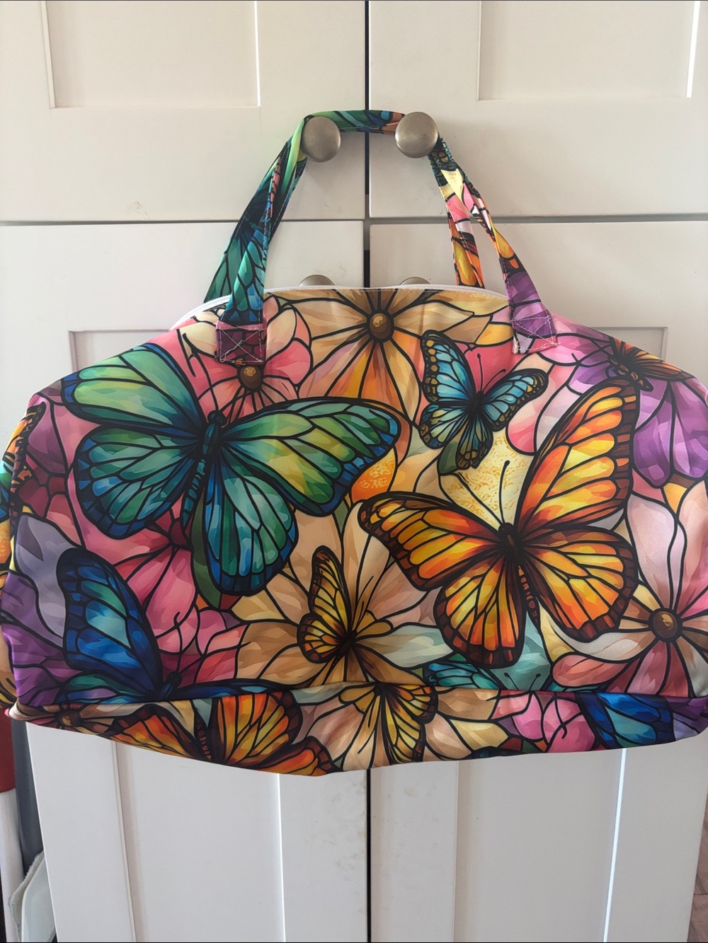 Butterfly Print Tote Bag - Multicolor Large 20’ wide by 17 tall New